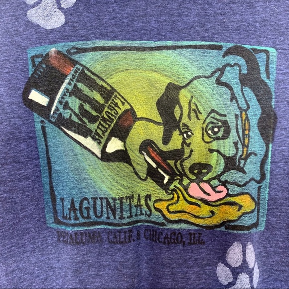 ALO Lagunitas Brewing Co Blue LS Graphic T Hoody S - Picture 2 of 6